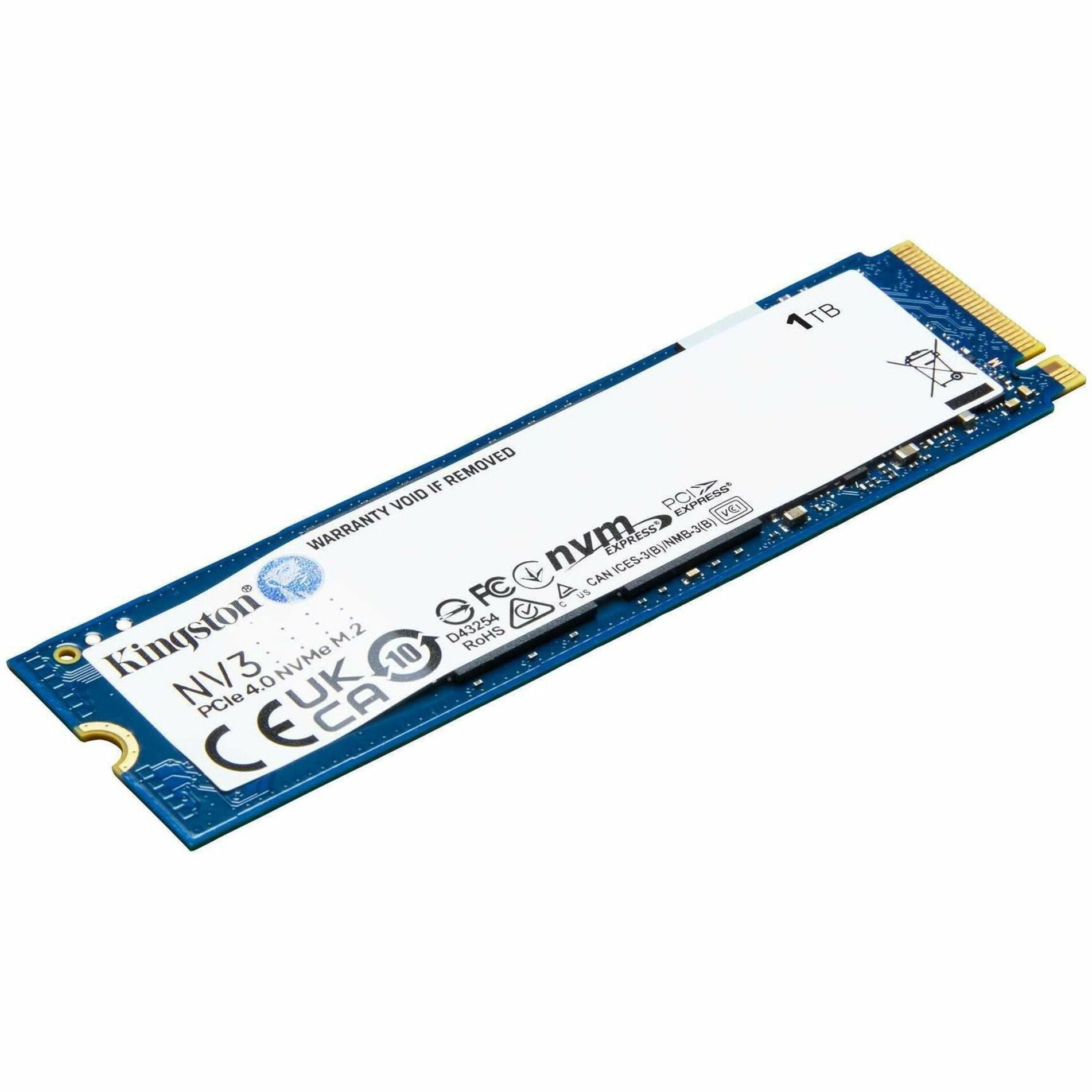 Kingston 1TB Internal SSD M.2 2280 NV3 PCIe 4.0 NVMe SNV3S/1000G