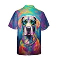 thumbnail image 2 of Hippie Great Dane Portrait oil painting Watercolor Tie-dye Vintage Hawaiian Shirt Breathable Summer Unisex Merch Danes Dog Lover Gifts - 00015, 2 of 6