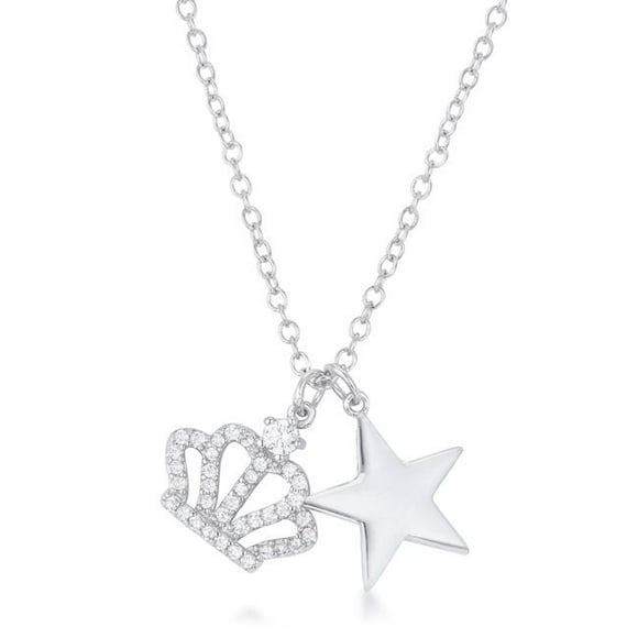 Womens Vanessa Crown & Star Charm 0.4 CT Pendant