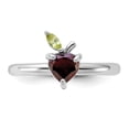 thumbnail image 5 of Auriga Fine Jewelry 925 Sterling Silver RH-plated Garnet Peridot Apple Ring for Women Size- 5, 5 of 9