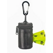 Kartokner Dog Waste Bag Dispenser for Leash Belt Waterproof 1680D Oxford YKK Zipper (Microfiber Leather Black)