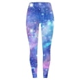thumbnail image 5 of LIIPEE Women Leggings Casual Elastic High Waist Slim Fit Ankle Length Leggings Galaxy Printed Stretchy Workout Yoga Pants Comfortable Soft Breathable Daily Leggings,Light Blue,L, 5 of 5