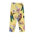 thumbnail image 5 of Disketp Birds And Flowers Print Women'S Comfy Pajama Pants Casual Drawstring Palazzo Lounge Wide Leg Pants, 5 of 9