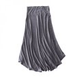 thumbnail image 4 of Vente de Liquidation! Jupe Longue Décontractée d'Été à Taille Haute pour Femmes, Jupe en Modal Élastique Drapée Fine Unie Bleu Foncé, 4 of 5