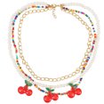 thumbnail image 1 of Collier Multicouche Mode Fausse Perle Collier Cerise Collier de Perles pour Femmes, 1 of 10