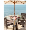 thumbnail image 3 of Outdoor Tablecloth with Umbrella Hole for Patio/Picnic/Party/Camping, Gnomes Mushroom Waterproof Table Cloth Square Cover Washable, Farmhouse Vintage Leaves Plants Butterfly (60"x 60"), 3 of 8