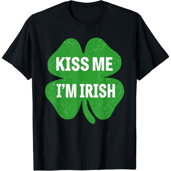 Kiss Me I'm Irish Shamrock Funny St. Patrick's Day Womens T-Shirt