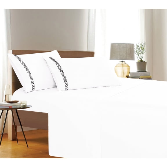 Elegant Comfort Holiday Gift 4 PC Sheet set Bedding Set Full White