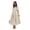 Beige, variant on Women's Tiered Surplice Half Sleeve Midi Dress in Beige with Flowy Skirt and Smocked Waist 100% Polyester for Spring