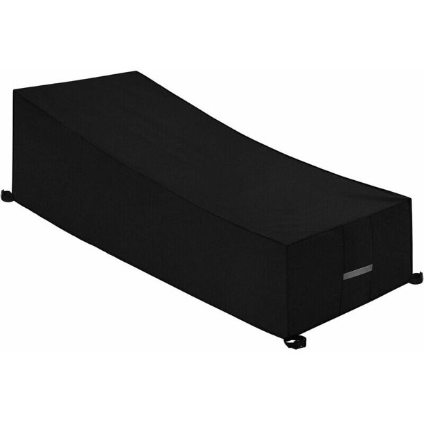 Funda protectora para tumbona con rejillas de ventilación, impermeable, a prueba de viento, anti-UV, tela Oxford 210D Funda protectora para tumbona, tumbona (200x75x40/80cm) - Negro esquí esquí Gafas de esquí