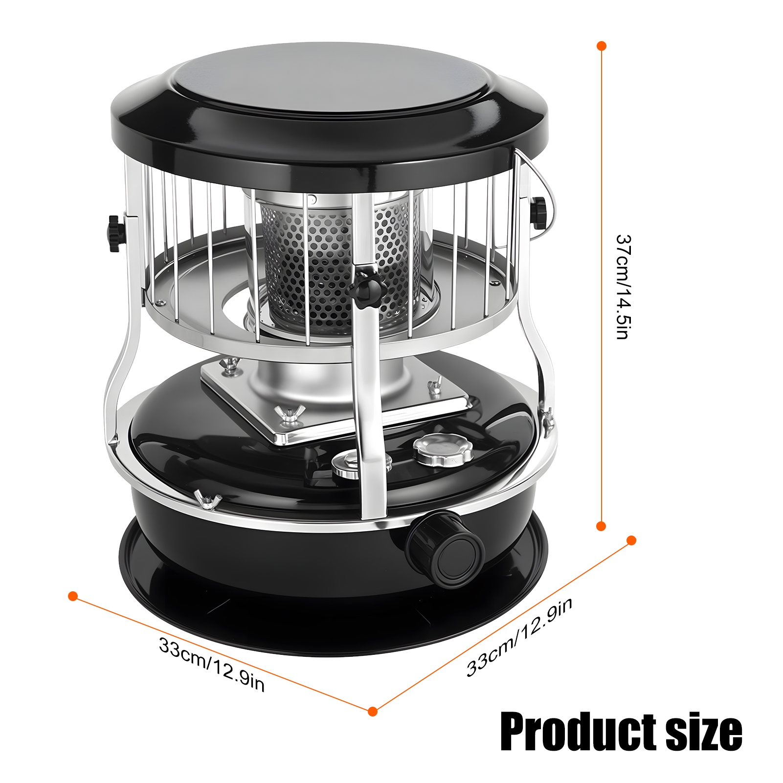 2-in-1 Kerosene Heater & Stove 9000 BTU, Portable Non-Electric Indoor/Outdoor Radiant Heater for Camping, Cooking, Emergency Heat
