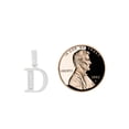 thumbnail image 3 of 14k Gold White Rhodium, Small Initial Capital Letter D Pendant Charm Created CZ 9mm Wide with 18" Dainty Neck Chain, 3 of 8