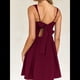 thumbnail image 5 of Vestido Mini Sin Mangas para Mujer (2025), Escote Cuadrado, Espalda Descubierta y Lazo Vestido de Fiesta Corto Vino Tinto M, 5 of 10