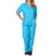 thumbnail image 1 of Uniforme médico ZHAOCHENG para mujer y hombre conjunto de camiseta y pantalones talla S azul cielo, 1 of 5