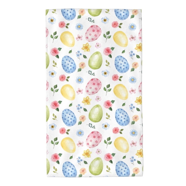 Balery Easter Egg3 Toalla de Microfibra Premium con Estampado – 27.5x16 pulgadas, Alta Absorción, Suave y Aterciopelada, Secado Rápido