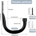 thumbnail image 4 of 6 PCS Ganchos de Garaje, Cochera Pared Resistentes con Tornillos, Almacenamiento Garaje Antideslizante para Garajes y Hogares, Cable Extensión, Herramienta, 4 of 8