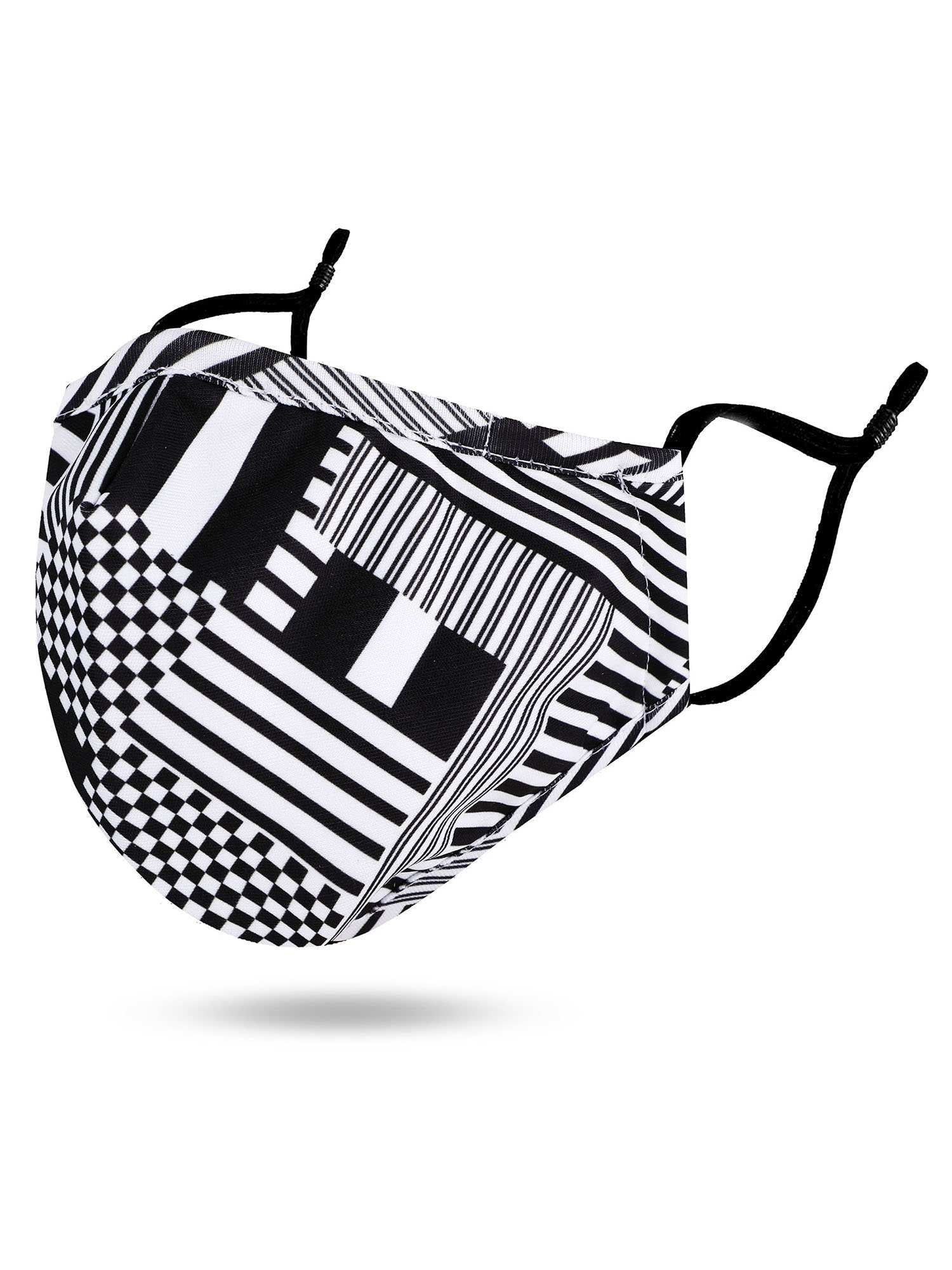 Unisex Breathable Reusable Face Masks,Black/White Check