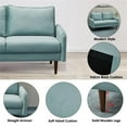 thumbnail image 5 of Hybition Velvet Sofa Modern Couch with Wooden Legs for Living Room - Cyan, 5 of 10