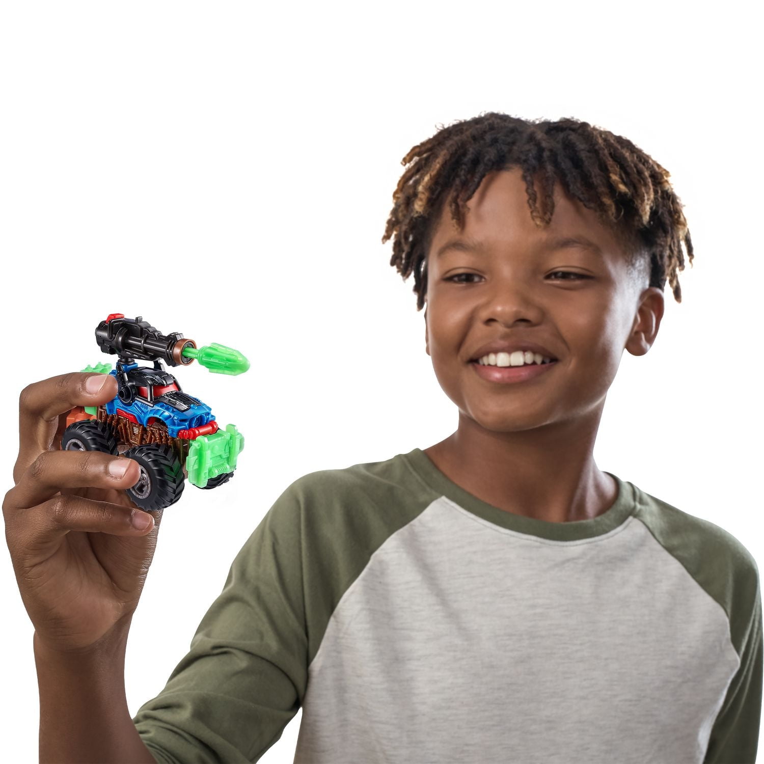 5 SURPRISE Monster Trucks Glow Riders Series 2 Mystery Collectible Capsule (3 Pack)