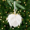 thumbnail image 1 of Northlight Beaded Feathers Christmas Ball Ornament - 5" - White, 1 of 6
