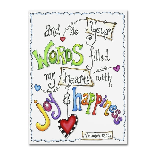 Trademark Fine Art 'Words of Joy Joyful Words' Canvas Art by Jennifer Nilsson