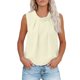 thumbnail image 1 of Tops Casuales sin Mangas para las Mujeres Color Sólido Cuello Redondo Plisado Blusa sin Espalda, Tops de Color Sólido para las Mujeres Respirable Primavera Verano Diario, 1 of 8