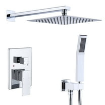 Bathroom Faucet 10 Inch Bathroom Luxury Rain Mixer Shower Combo Set Wall Mounted Rainfall Shower Head and Handheld System Shower Faucet Set Rough-in Valve Body and Trim Included