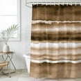 thumbnail image 6 of Brown Stripes Shower Curtain Set - Extra Long 72" x 96" Washable Bathtub Curtain with 12 Hooks, Country Watercolors Gradient Texture Waterproof Fabric Stall Shower Curtains for Bathroom Décor, 6 of 6