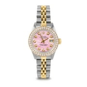 Pre Owned Rolex Datejust 6917 w/ Pink Mother Of Pearl Diamond Dial 26mm Ladies Watch (Warranty Included)