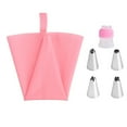 thumbnail image 1 of TureClos 6pcs/set Cake Decoration Set Cream Bag Icing Nozzle Sugarcraft Pastry Bag Baking Decorating Tool Kit, Pink, 1 of 1