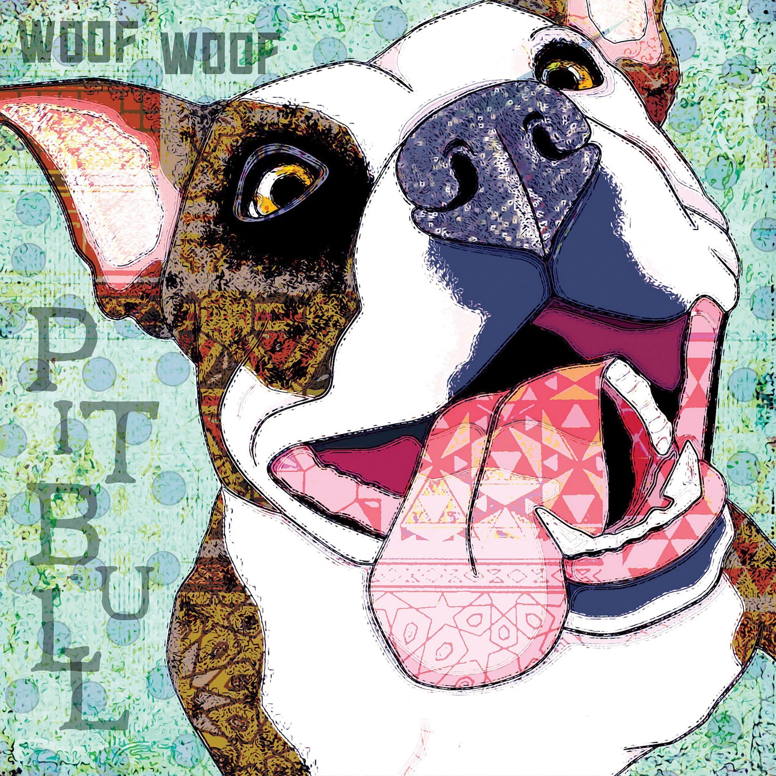Marmont Hill - "Pitbull Pop Art" by Stephanie Gerace Painting Print on Wrapped Canvas