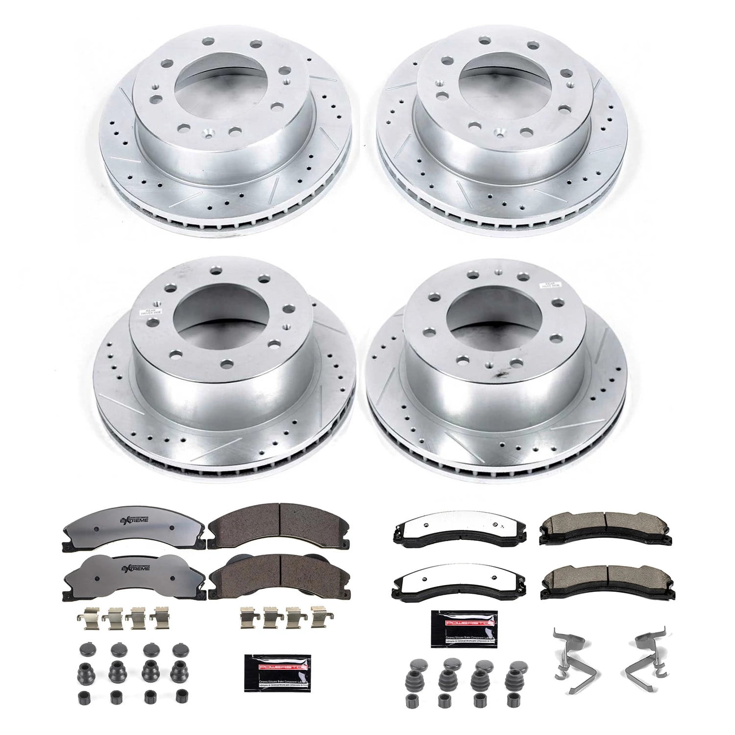 PowerStop Front and Rear Z36 Truck & Tow Carbon-Fiber Ceramic Brake Pad and Drilled and Slotted Rotor Kit Fits: CHEVROLET GMC Select Models K6259-36