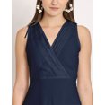 thumbnail image 5 of Moomaya Solid Wrap Style Maxi Dress, Sleeveless V-Neck A-Line Party Dress, 5 of 8
