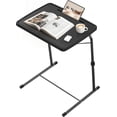 thumbnail image 4 of Max Pro Larger Folding TV Tray , XL Adjustable Foldable TV  with 6 Height, 425% Thicker HDPE Plastic  for Eating, Laptop, Snacks, Dinner Laptop on Couch & Bed, Black$$Furniture, 4 of 6