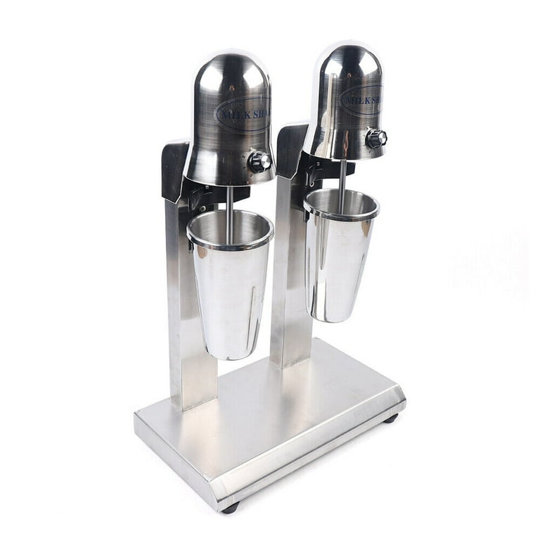Oukaning Double Head Commercial Milk Shaker Machine Stainless Steel Drink Mixer 110V