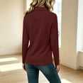 thumbnail image 6 of gbyLJF Women's Long Sleeve Collared Shirt Fall V Neck Button Down Business Tops Casual Work Basic Golf Tee, 6 of 8