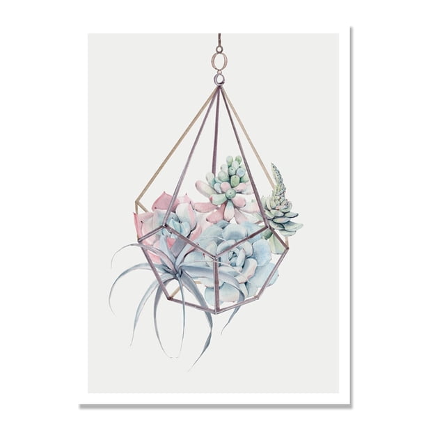 Póster nórdico de plantas suculentas, hojas de Cactus, flores, arte de pared, pósteres impresos e impresiones, pintura en lienzo, imágenes Quadro sin marco Xemadio 1236-15