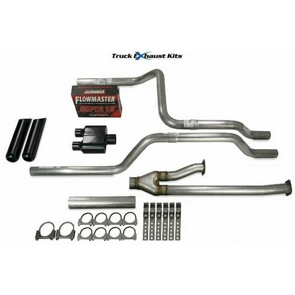 Toyota Tundra 09-13 2.5" Direct Fit Dual Exhaust Kit Super 10 Rear Black Tip