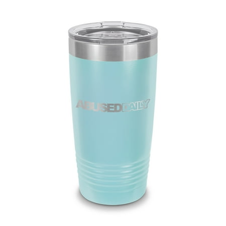 

Abused Daily Tumbler 20 oz - Laser Engraved w/ Clear Lid - Stainless Steel - Vacuum Insulated - Double Walled - Travel Mug - jdm slammed stance funny drift lowered - Light Blue