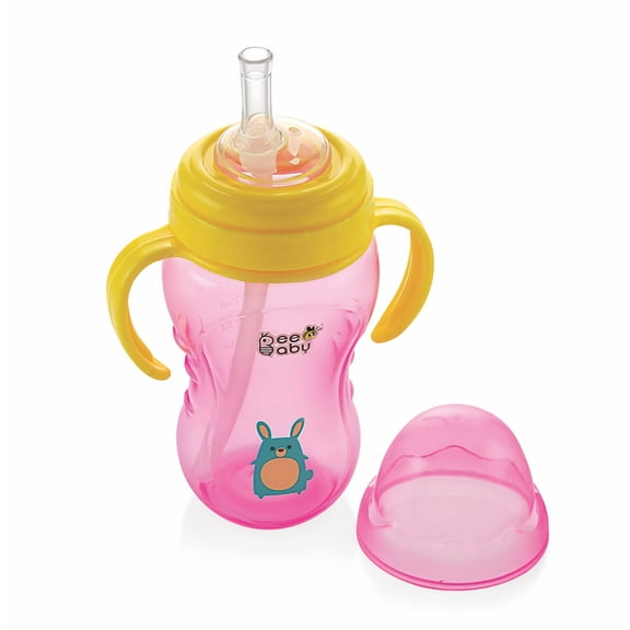 BeeBaby No-Spill Flex Straw Sippy Cup 240ML / 8Oz. -Pink