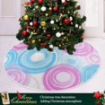 thumbnail image 2 of Blue and Pink Circle Christmas Tree Skirt Stand Mat Waterproof Floor Protection Mat for Holiday Decoration, 2 of 6