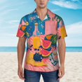 thumbnail image 4 of Daiia Colorful Summer Fruit Table Hawaiian Shirt for Men Gentle Cotton Regular Short Sleeve Casual-Medium, 4 of 9