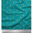thumbnail image 1 of Soimoi Moss Georgette Fabric Leaves,Flower Bud & Stripe Print Fabric by Yard 42 Inch Wide, 1 of 3