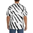 thumbnail image 7 of PAYOHTO Tiger Zebra Stripe Mens Hawaiian Casual Short-sleeved Shirt Tropical Summer Beach Button Down Shirts, 7 of 7