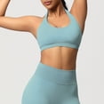 thumbnail image 4 of Neewe Women's Seamless Sports Bra Knitted Yoga Suit Gathering Breathable Workout Gym Tank Top for Women-Green XS, 4 of 9