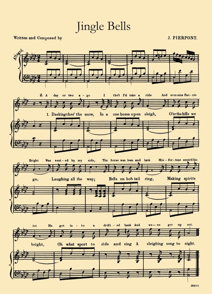 Jingle Bells Pierpont James (18221893) Poster Print (18 x 24