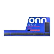 onn. 5.1.2 Surround Soundbar System with Dolby Atmos,Wireless Subwoofer and Ture Wireless Satellites, 42