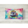 thumbnail image 2 of Hippie Animal Hippopotamus Throw Pillow 12 in x 16 in, 2 of 4