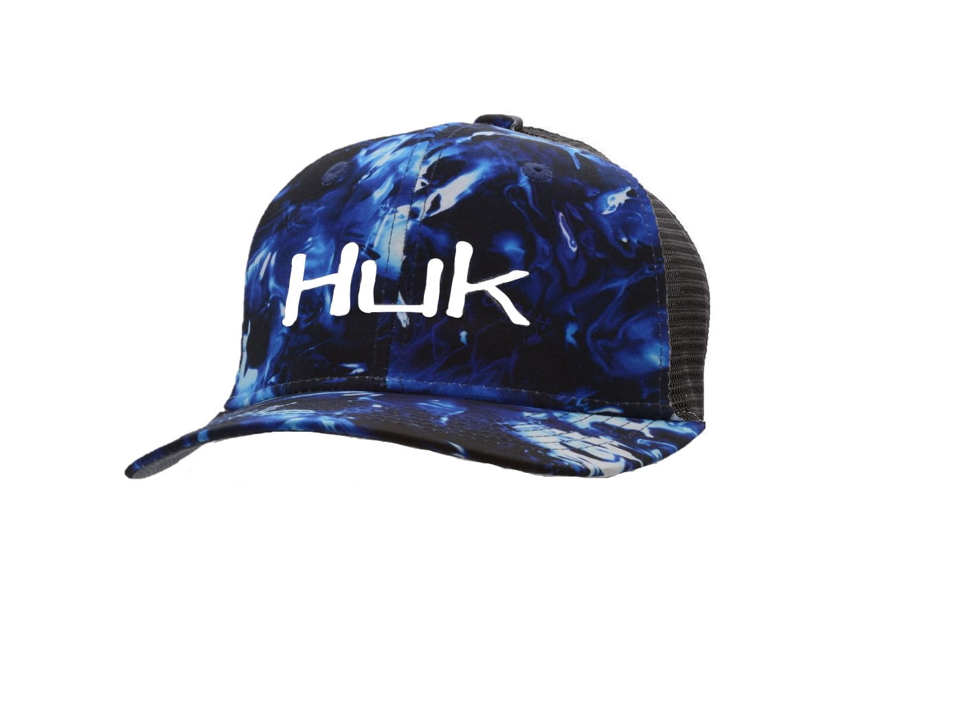 Huk Fishing Camo Trucker Stretch Fit Hat, Reflex