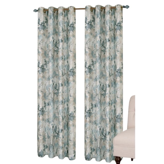 wecgfvo Tranquil Trees Grommet Top Insulated Room Darkening Thermal Black Out Window Curtain Panel Green 50" X 84"